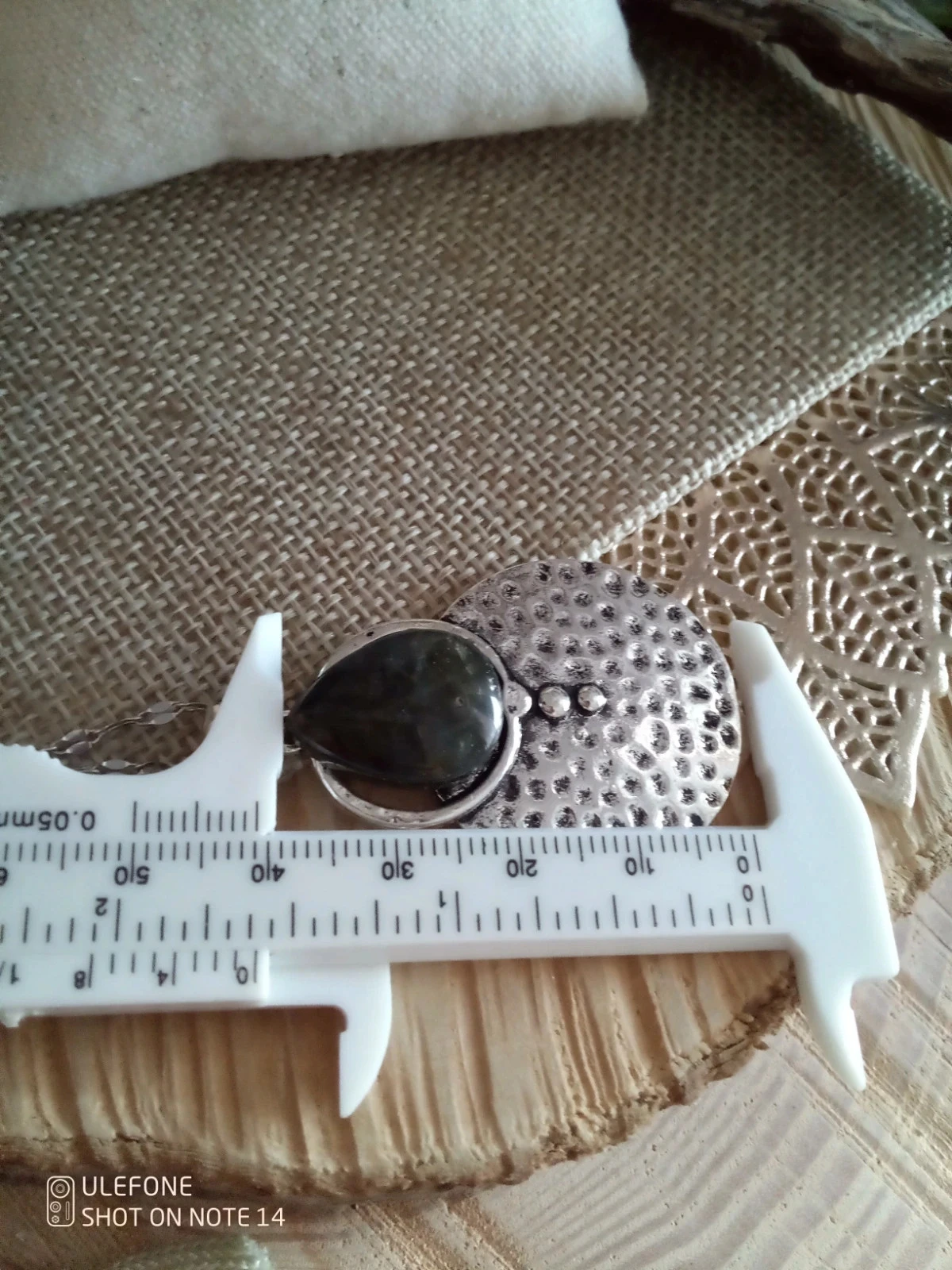 Ethnic necklace natural labradorite stone – photo 3